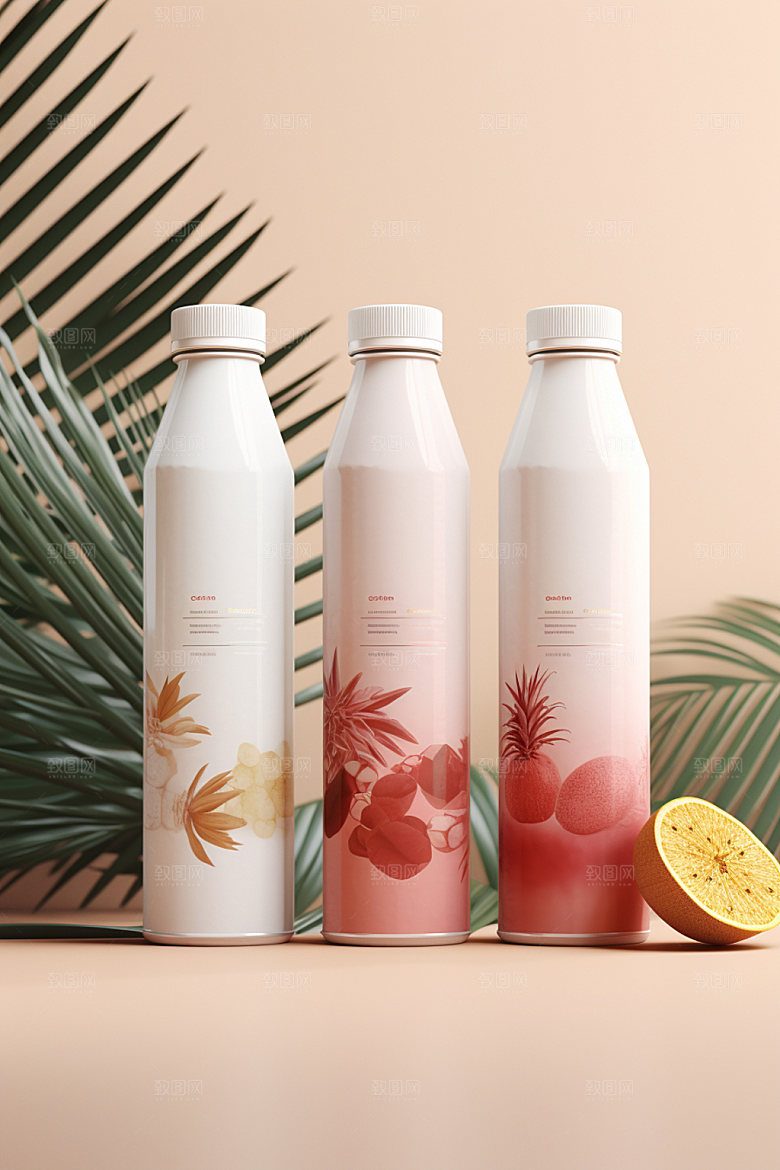 饮料瓶简约果汁模型