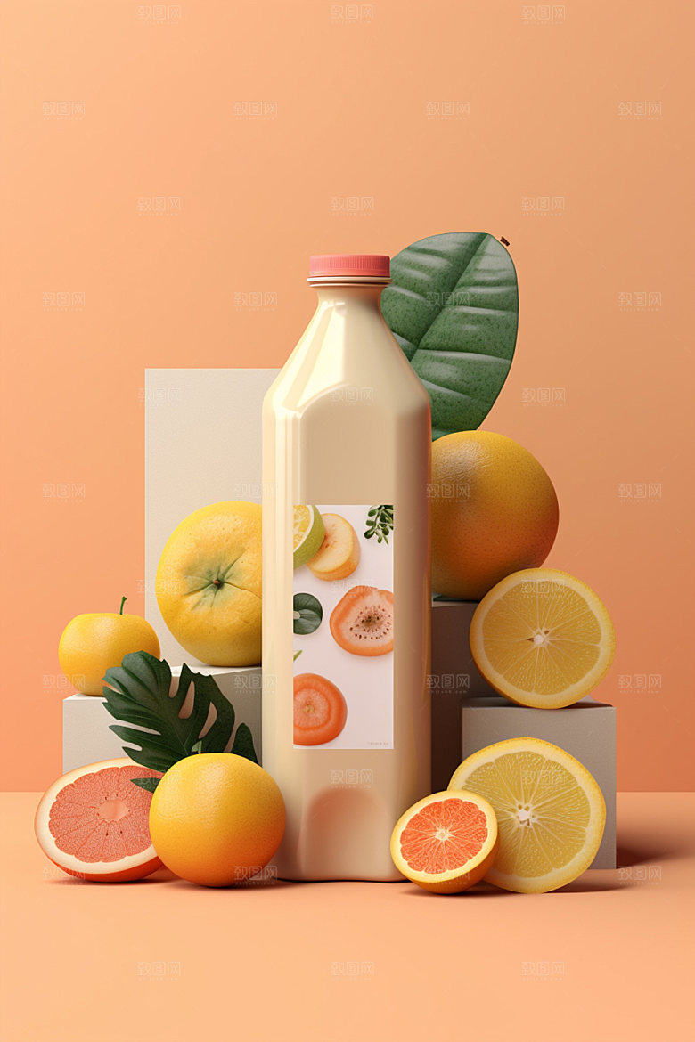 饮料瓶简约包装设计模型
