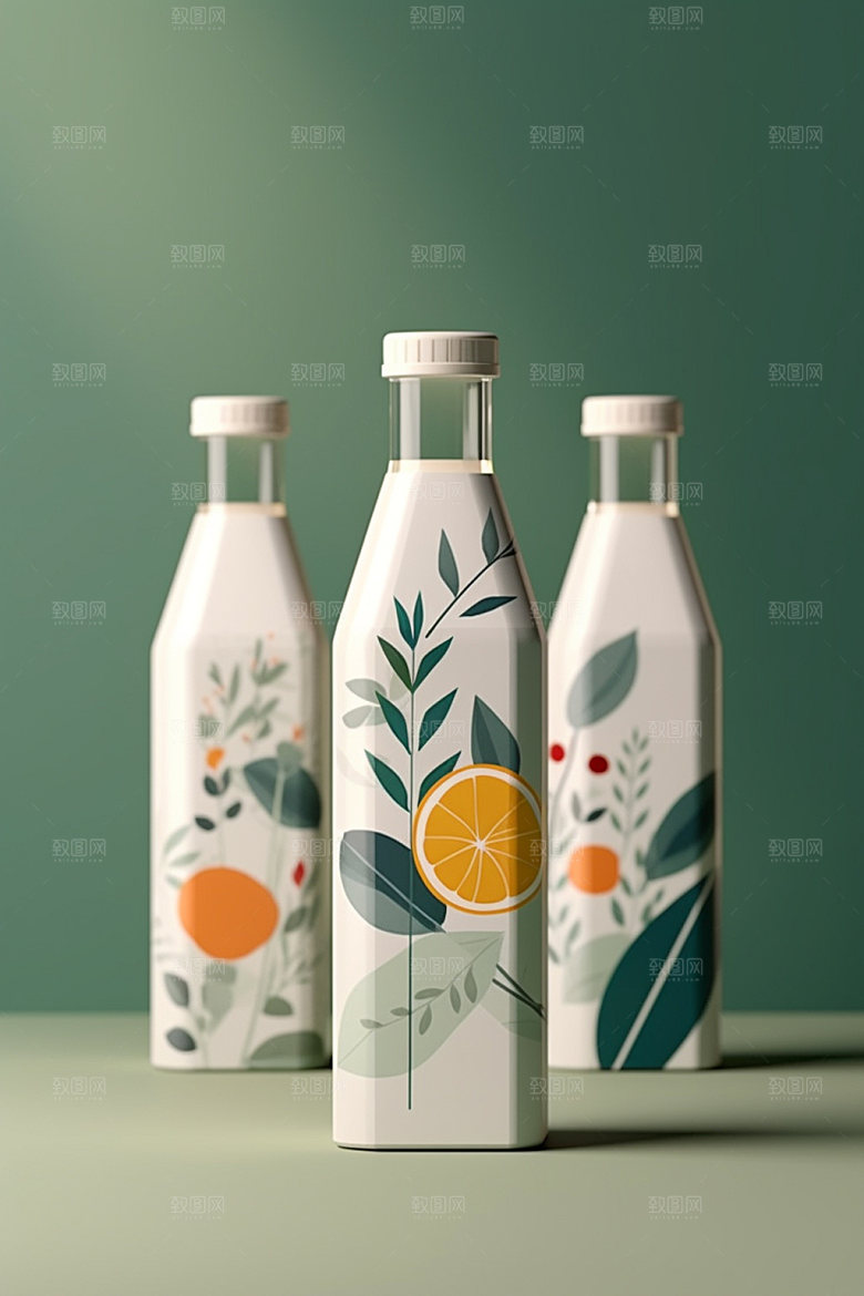 饮料瓶立体包装设计模型