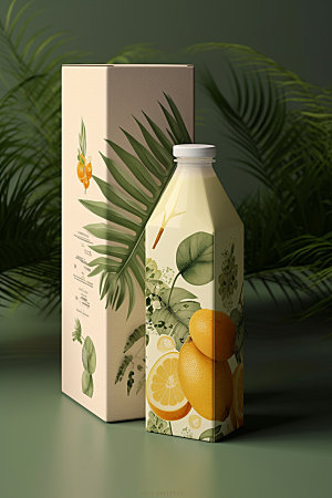 饮料瓶包装设计果汁模型