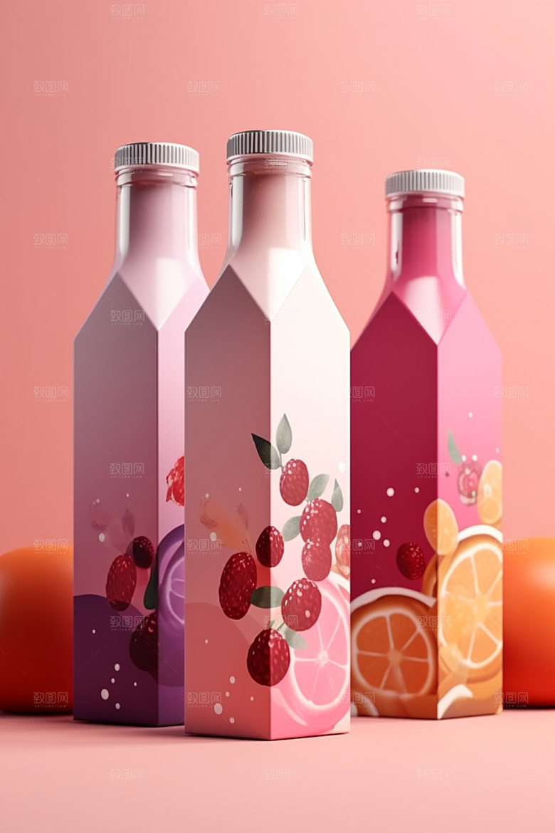 饮料瓶简约时尚模型