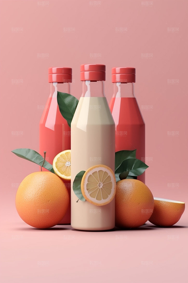 饮料瓶简约时尚模型