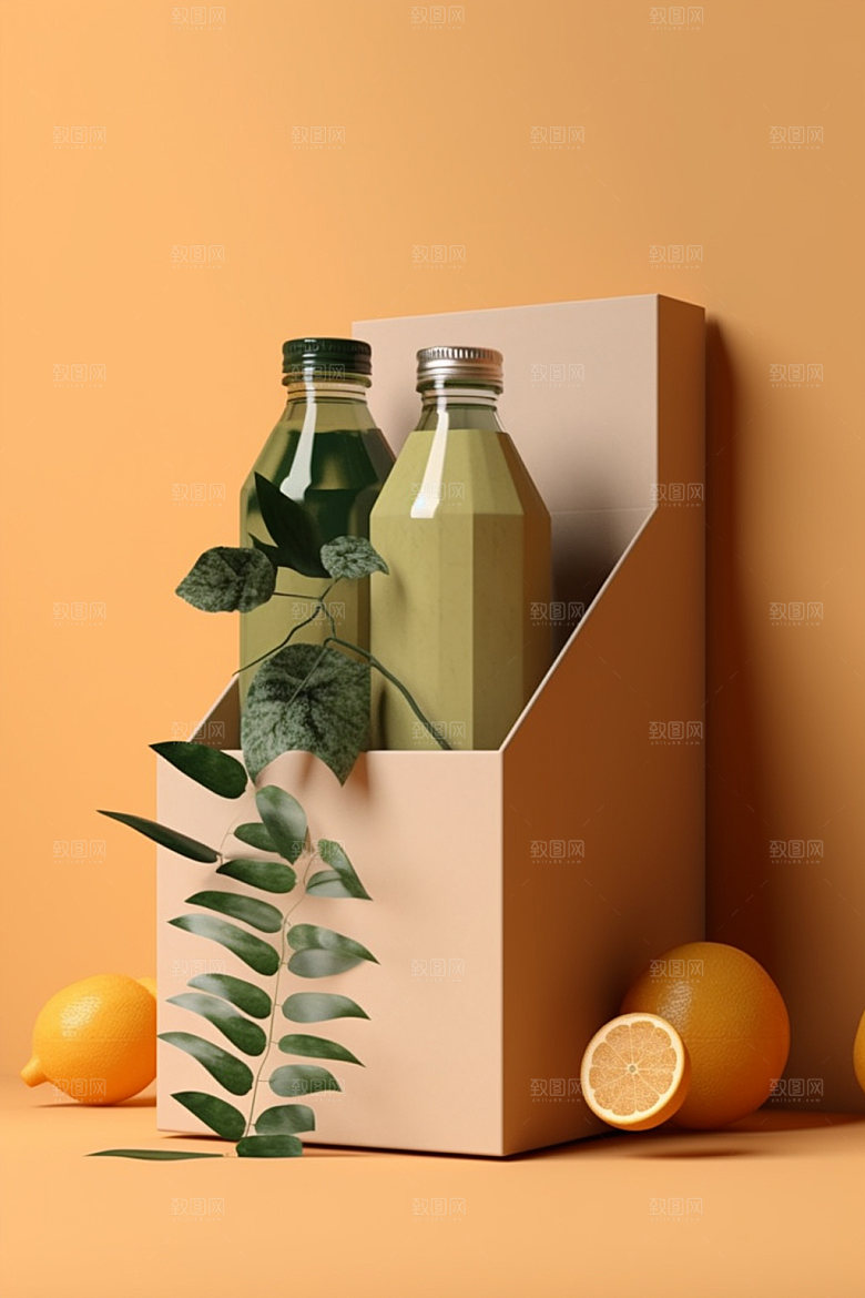 饮料瓶现代包装设计模型