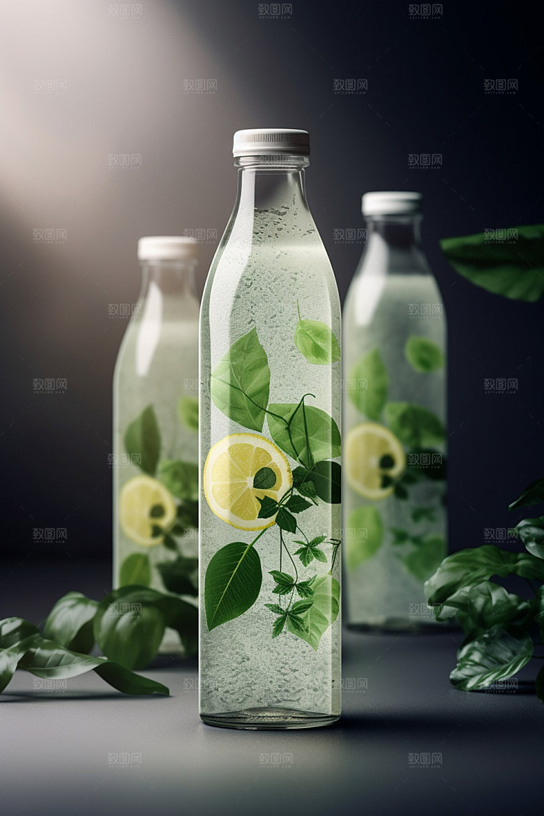 饮料瓶立体果汁模型