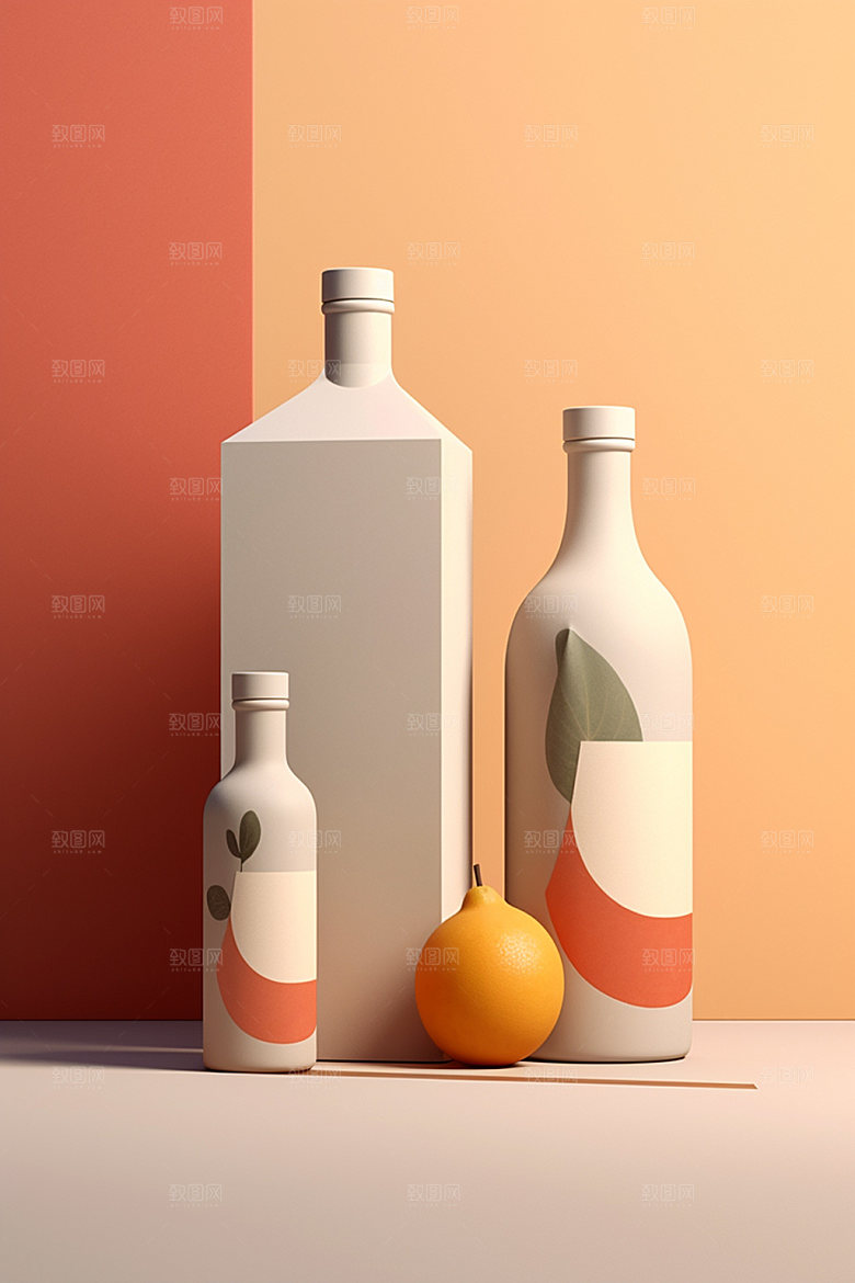 饮料瓶时尚立体模型