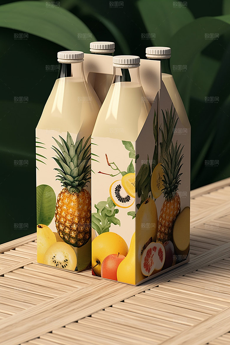 饮料瓶果汁简约模型