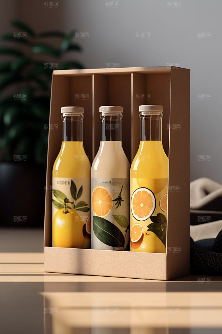 饮料瓶简约包装设计模型