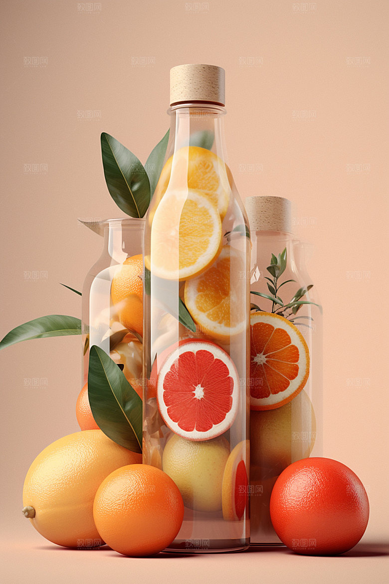 饮料瓶包装设计时尚模型