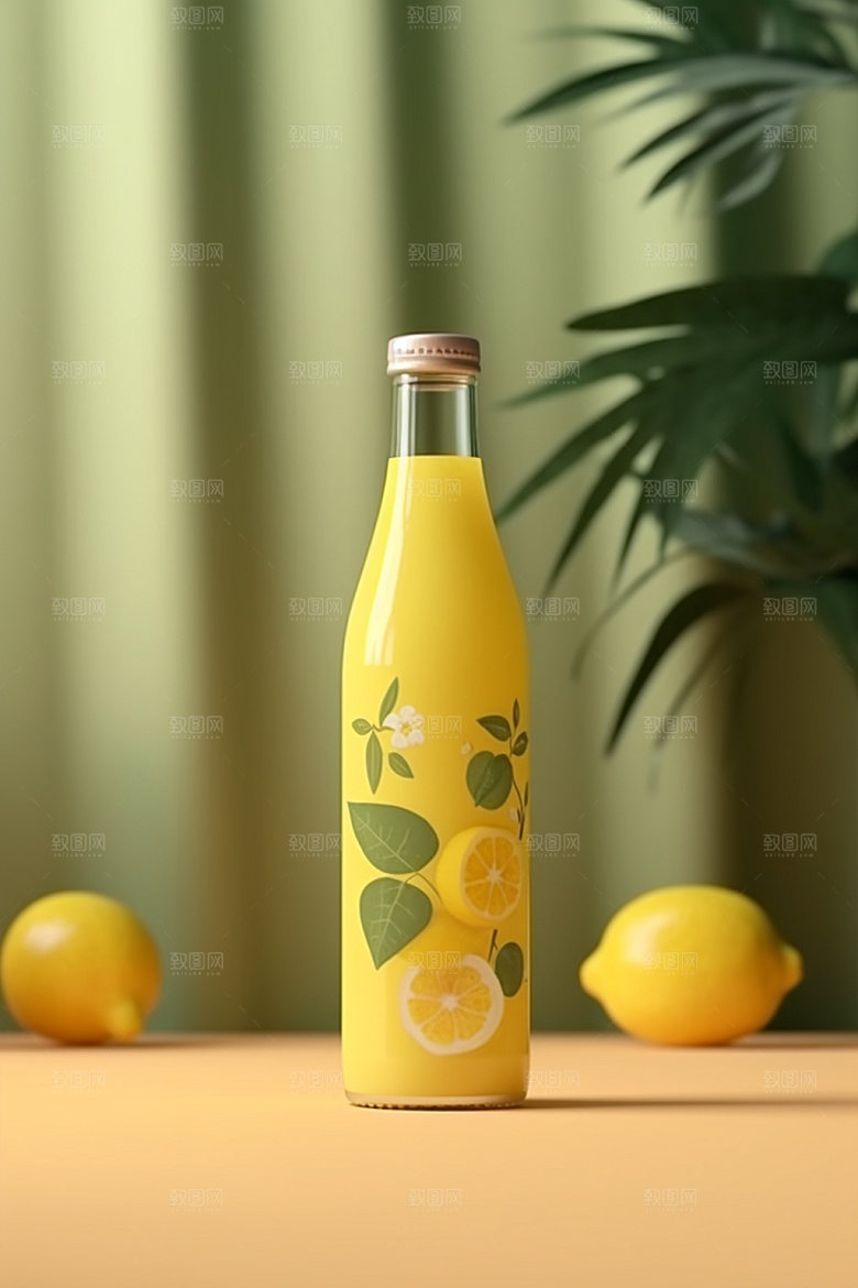 饮料瓶果汁时尚模型