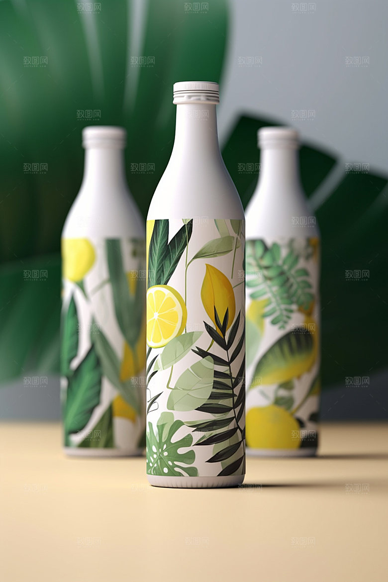 饮料瓶简约清新模型