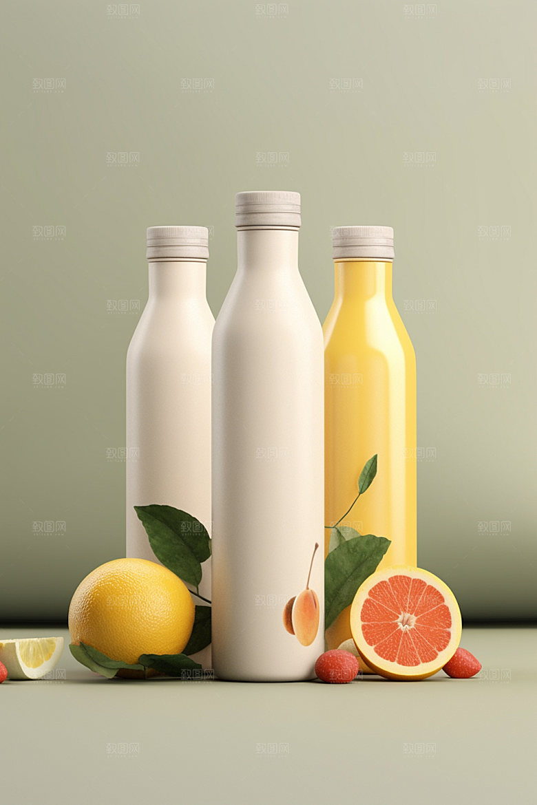 饮料瓶果汁时尚模型