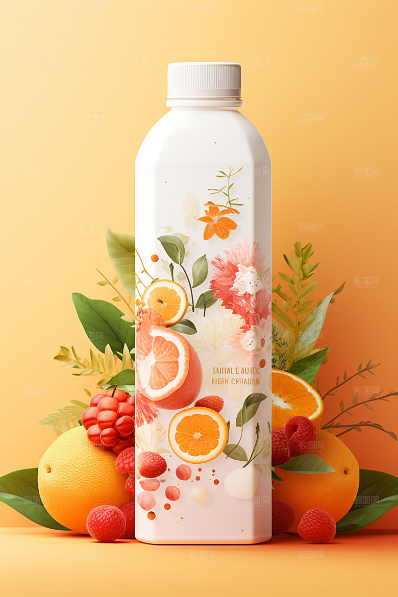 饮料瓶果汁现代模型