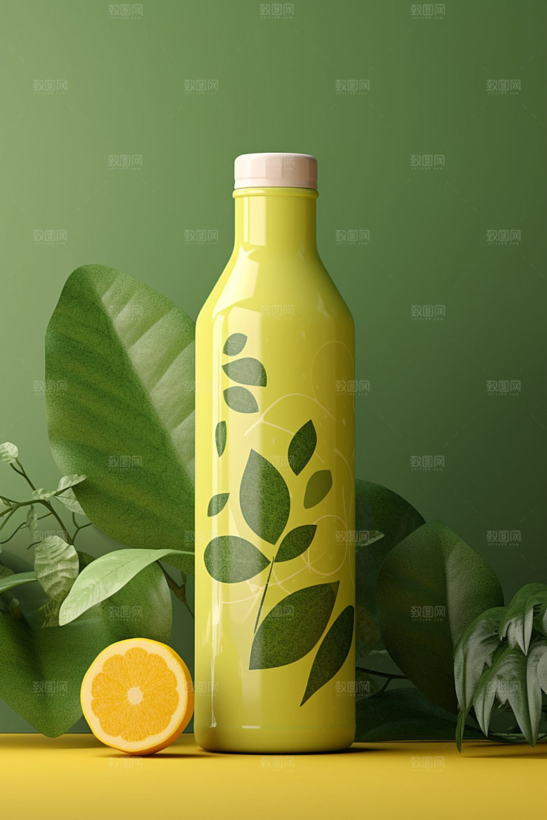 饮料瓶包装设计简约模型