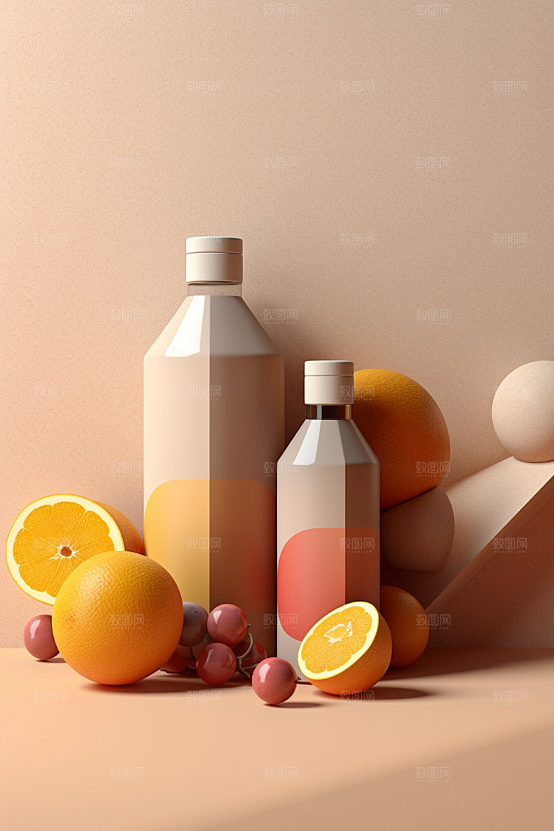 饮料瓶包装设计果汁模型