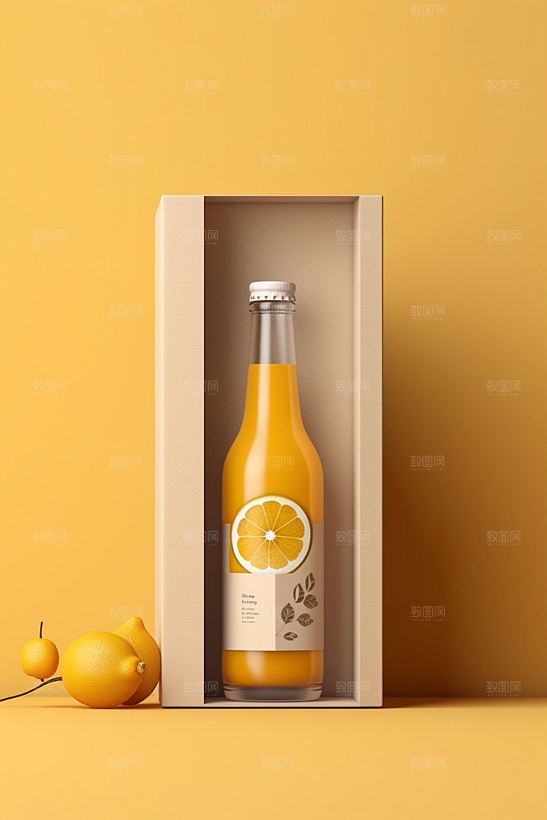 饮料瓶现代果汁模型