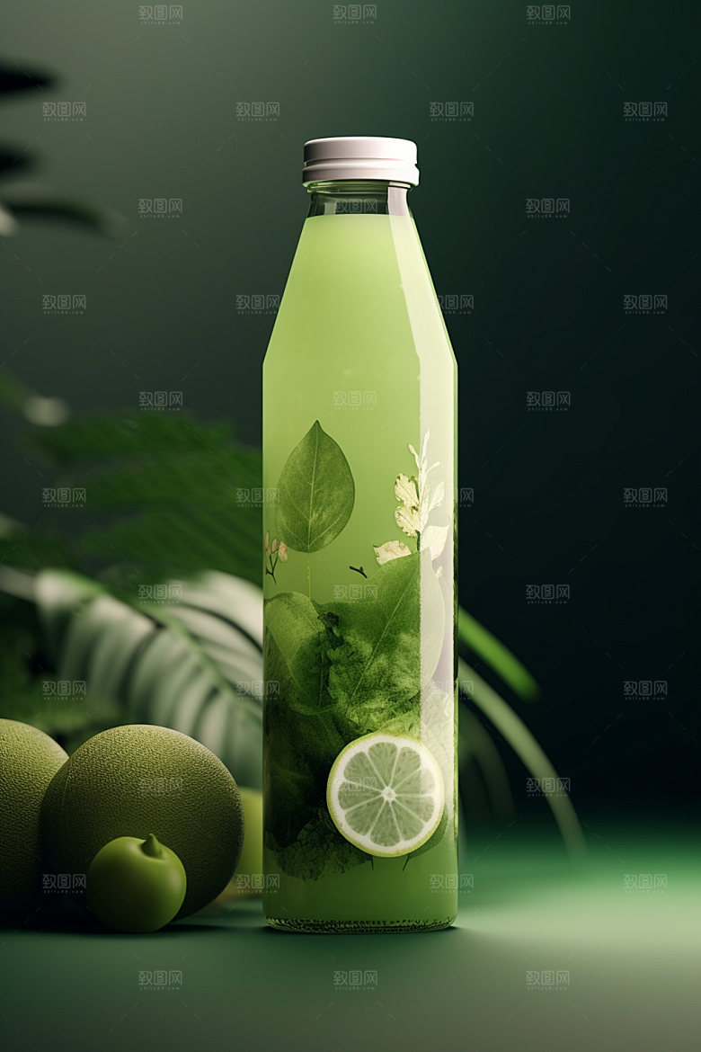 饮料瓶清新果汁模型