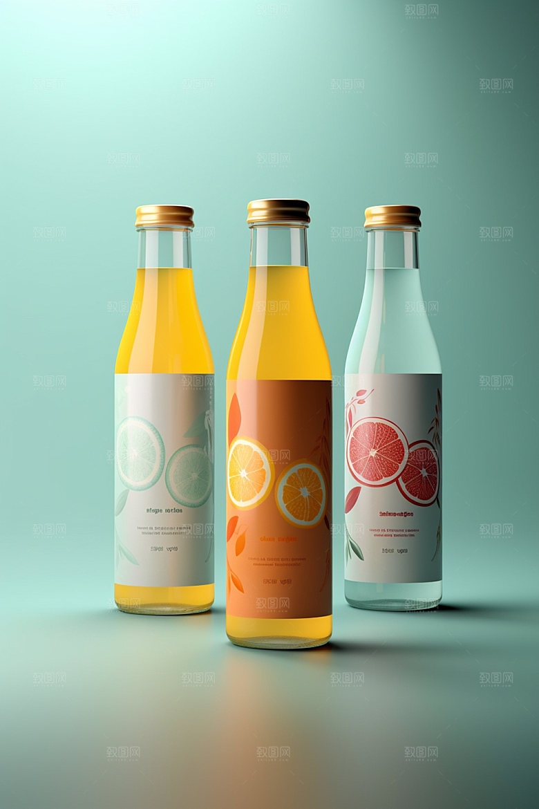饮料瓶果汁包装设计模型