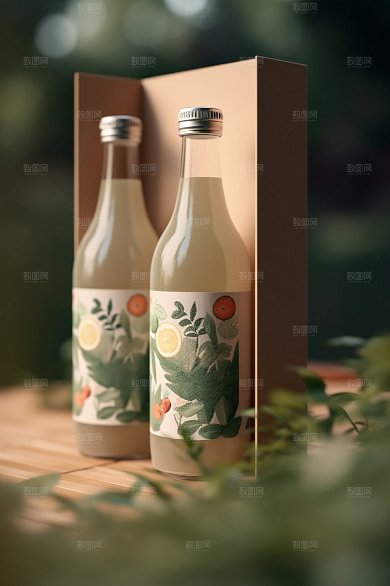 饮料瓶包装设计简约模型