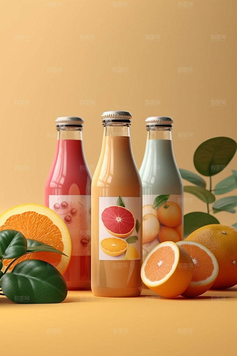 饮料瓶简约包装设计模型