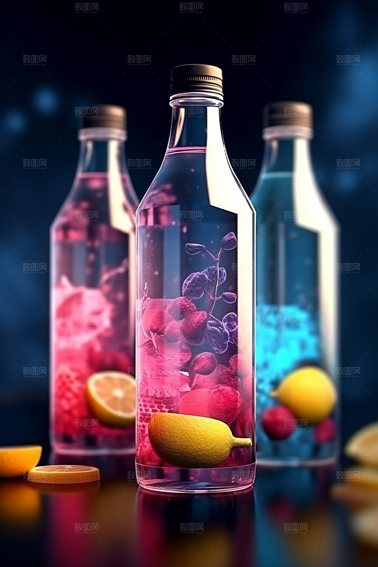 饮料瓶时尚简约模型