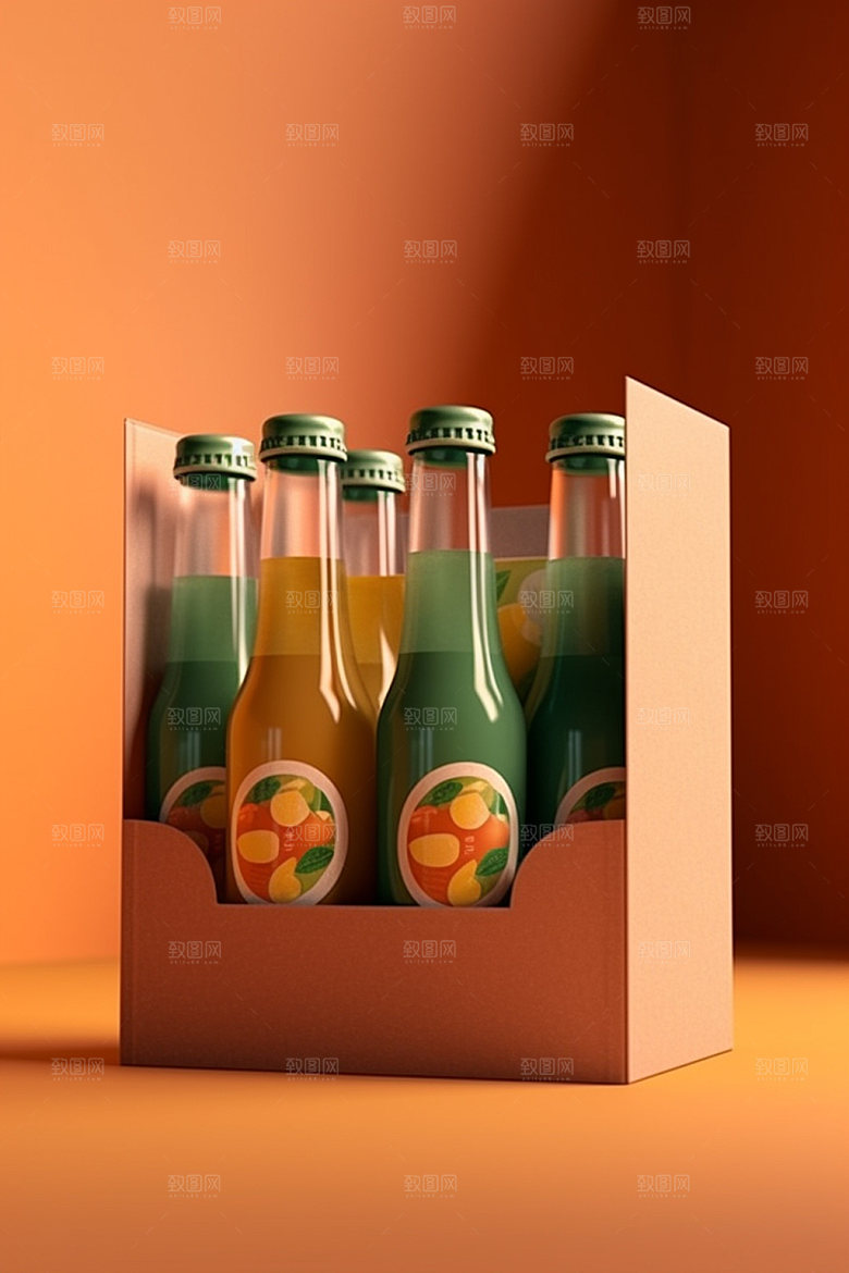 饮料瓶包装设计时尚模型