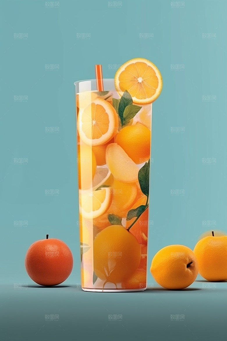饮料瓶果汁时尚模型