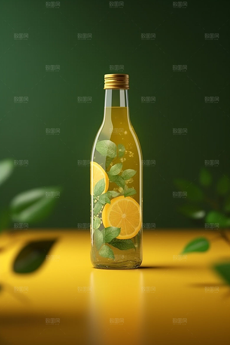 饮料瓶简约立体模型