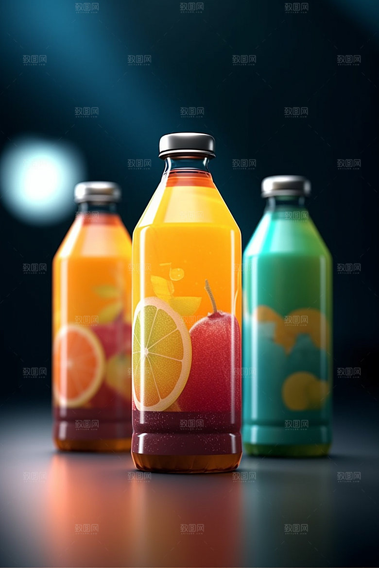 饮料瓶立体包装设计模型