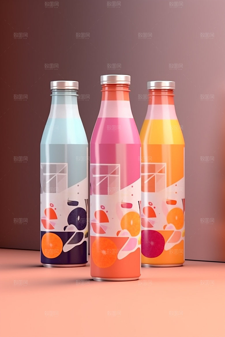饮料瓶时尚包装设计模型