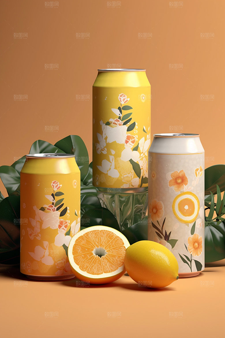 饮料瓶包装设计简约模型