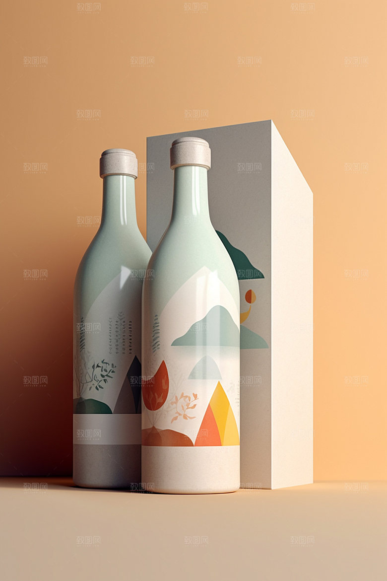 饮料瓶简约包装设计模型