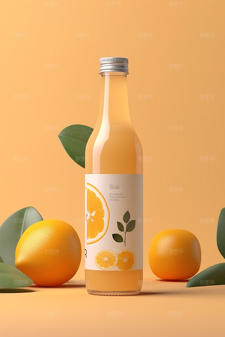 饮料瓶清新简约模型
