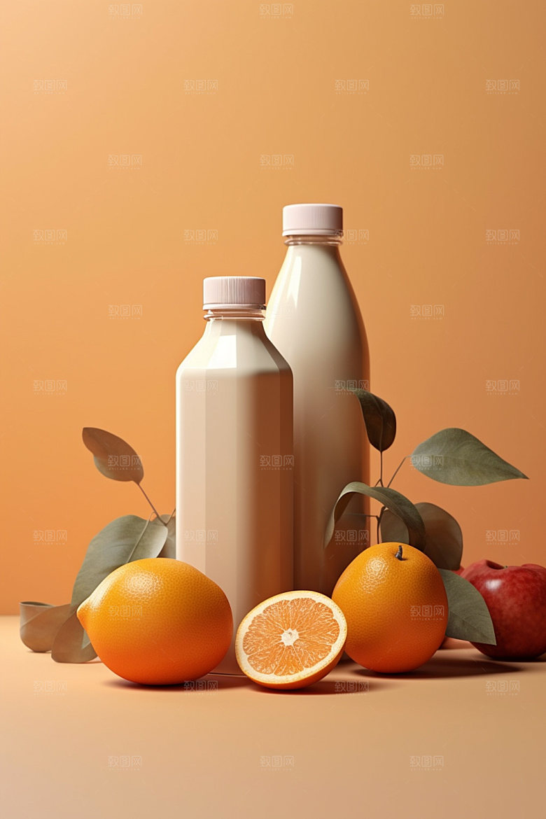 饮料瓶简约果汁模型