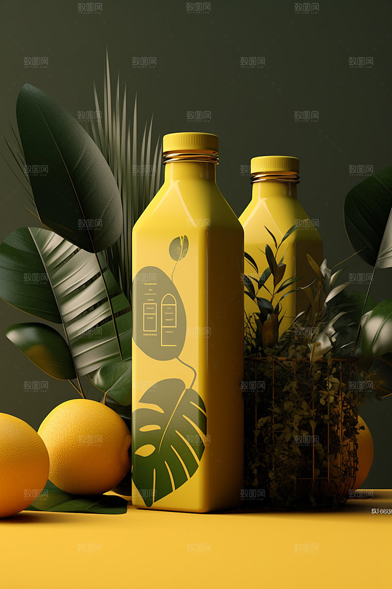 饮料瓶现代包装设计模型