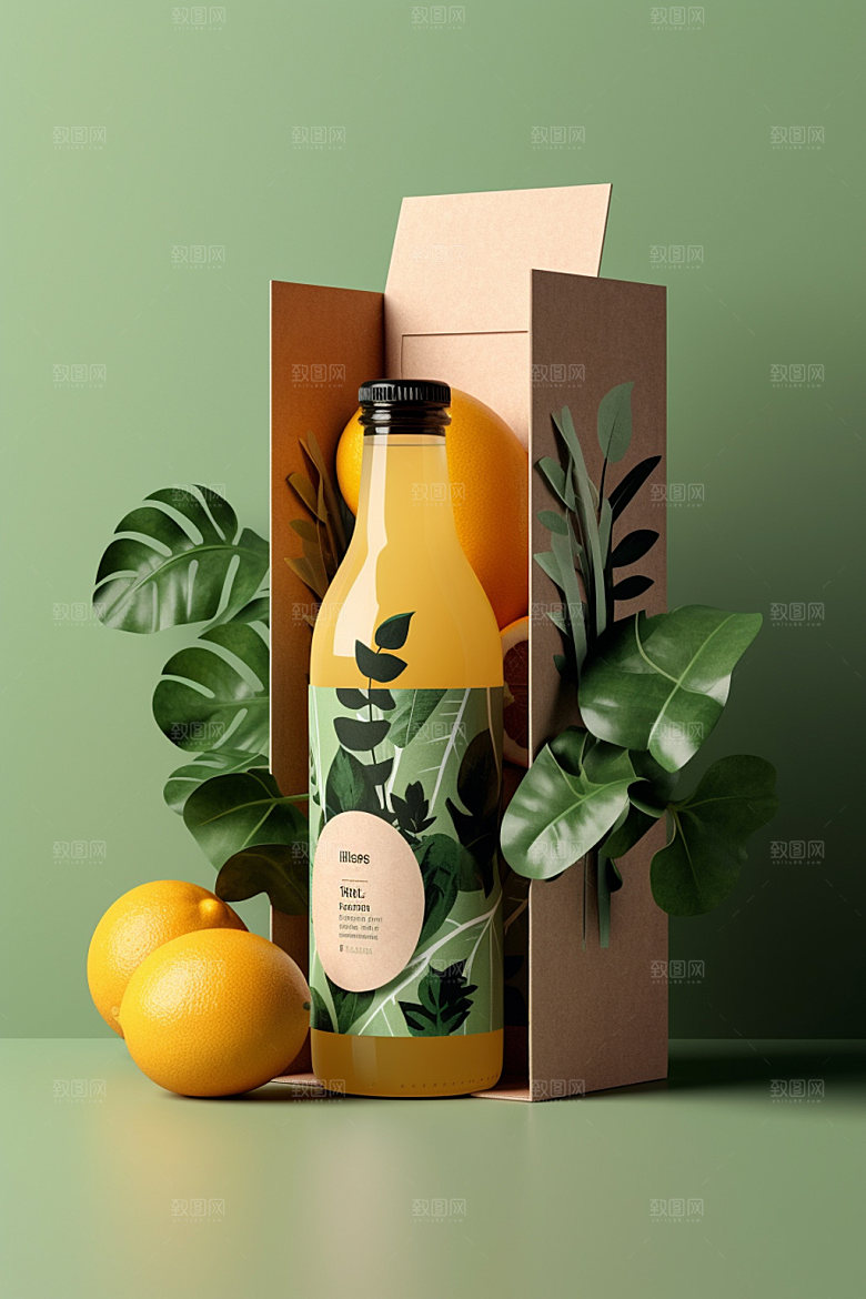 饮料瓶立体时尚模型
