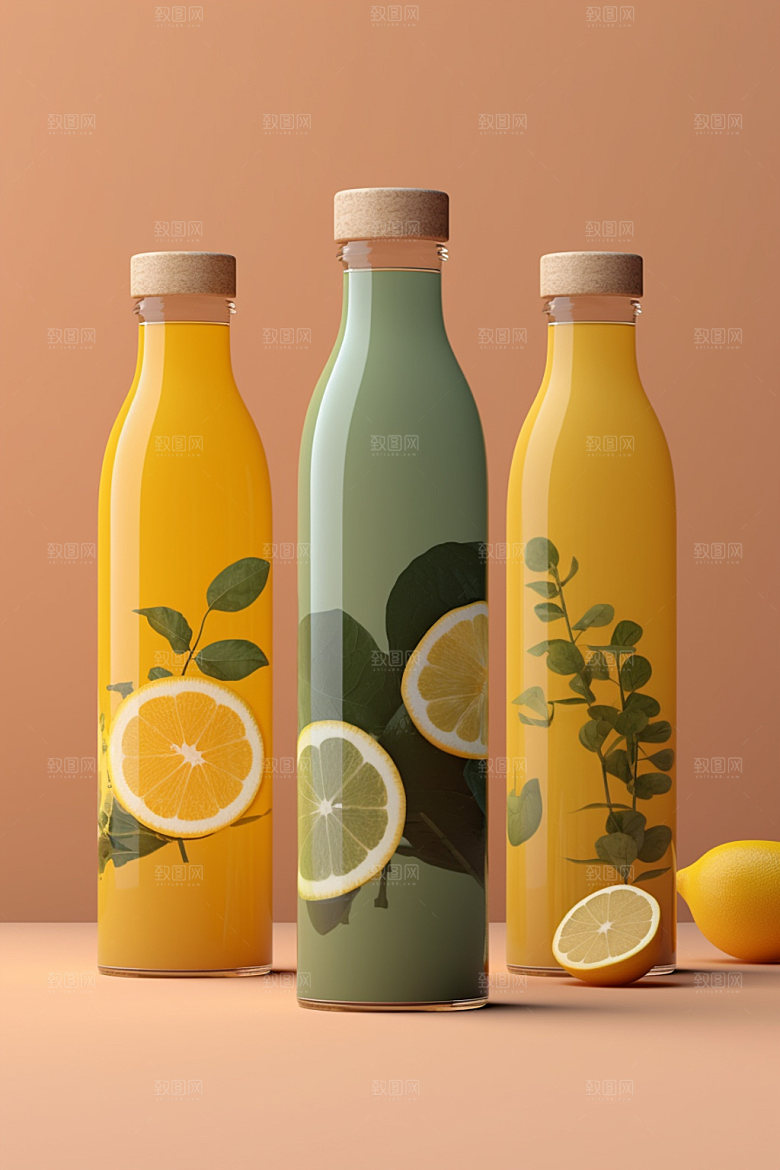 饮料瓶清新果汁模型