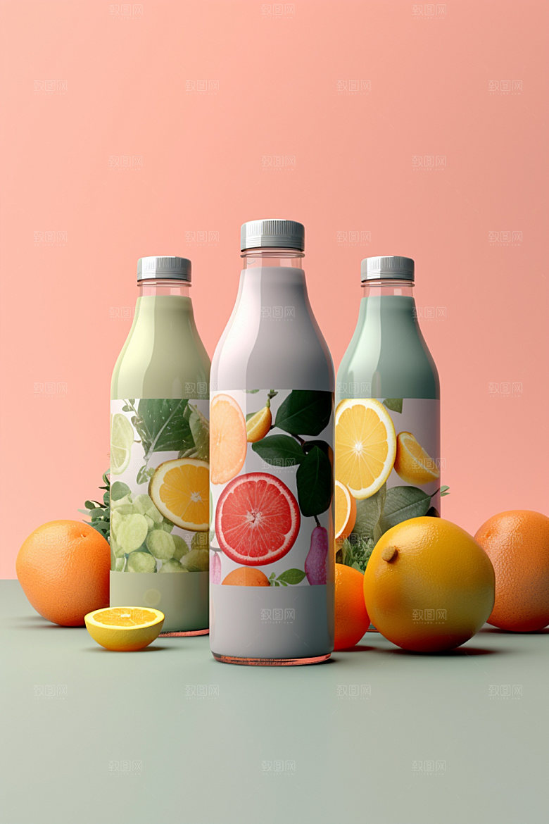 饮料瓶3D时尚模型