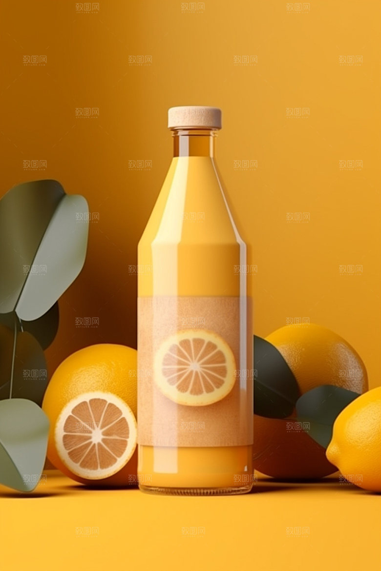 饮料瓶包装设计简约模型