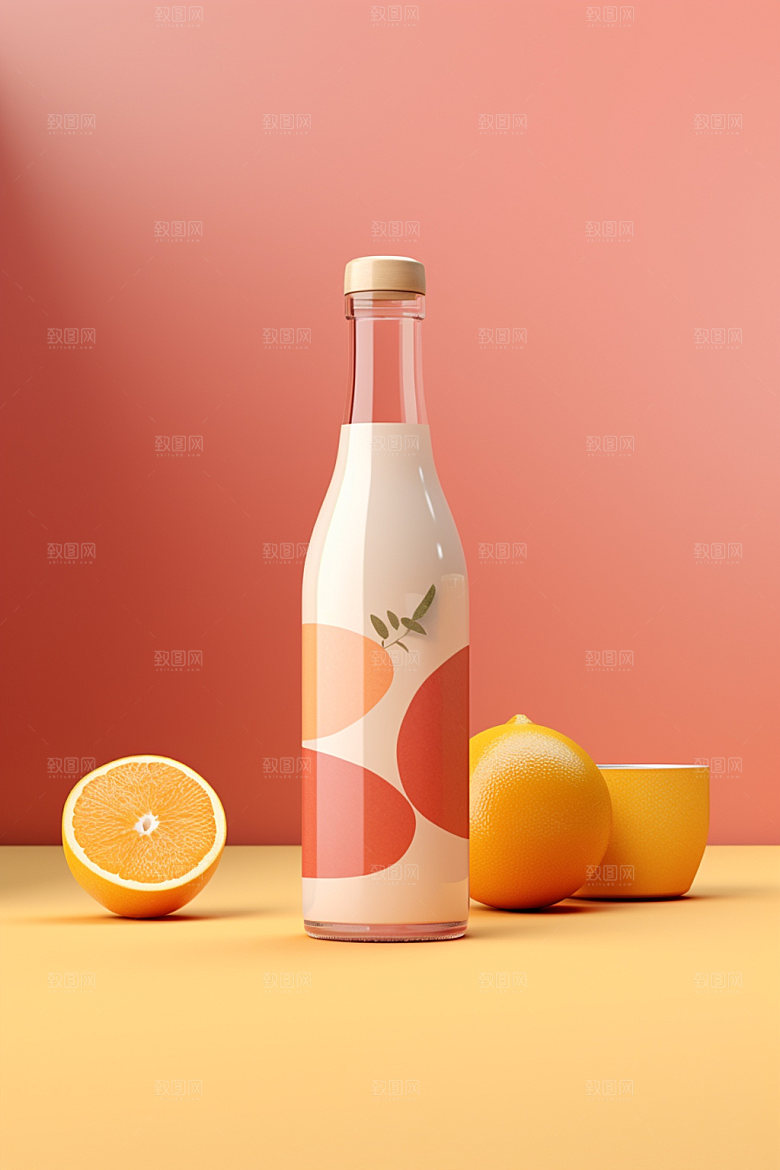 饮料瓶包装设计果汁模型