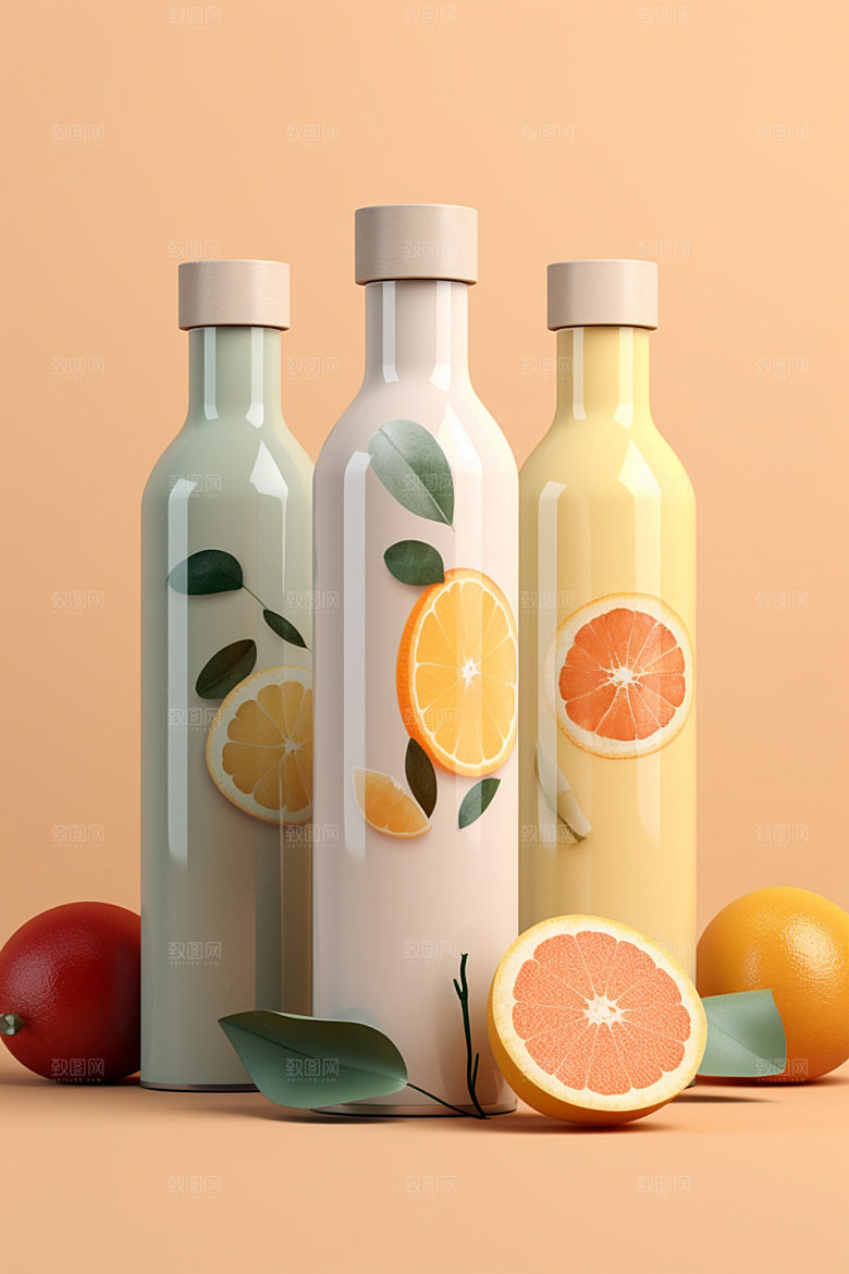 饮料瓶现代包装设计模型