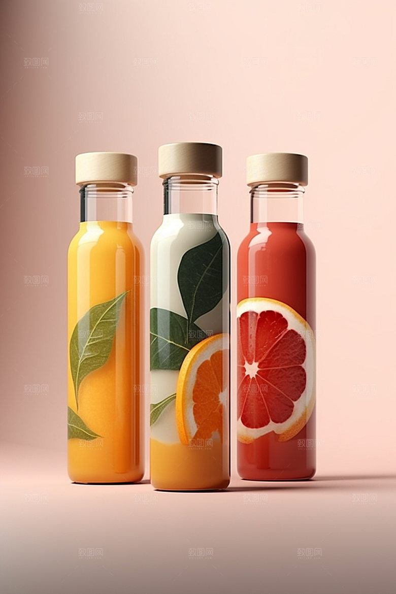 饮料瓶现代果汁模型