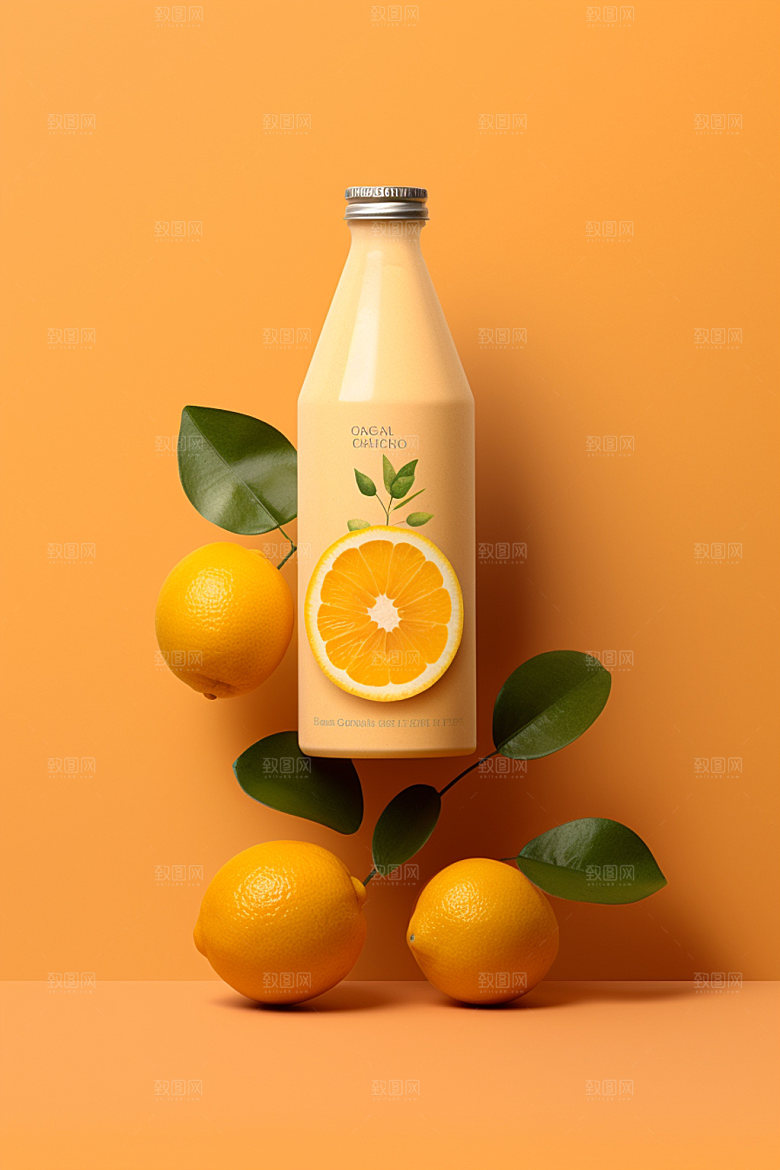 饮料瓶包装设计果汁模型