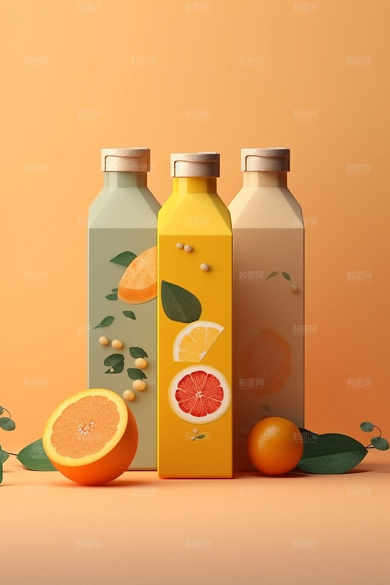 饮料瓶时尚包装设计模型