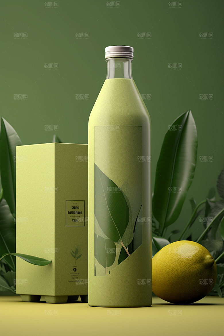 饮料瓶简约果汁模型