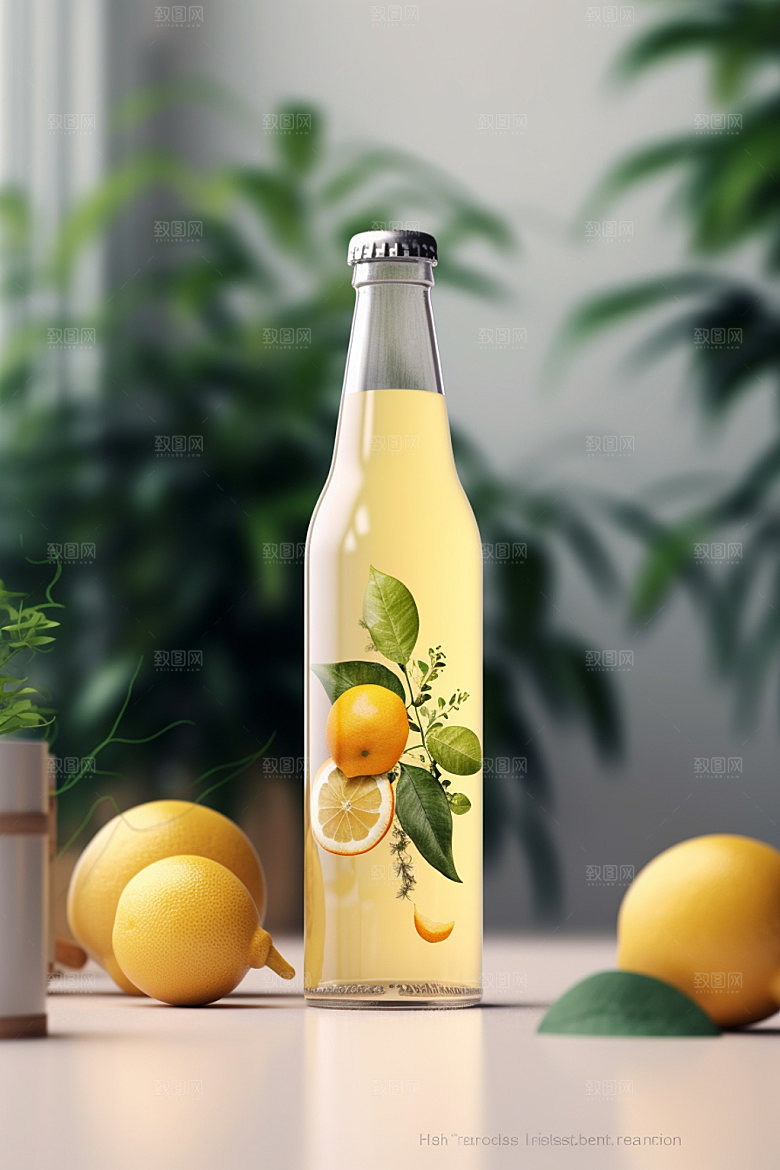 饮料瓶立体简约模型