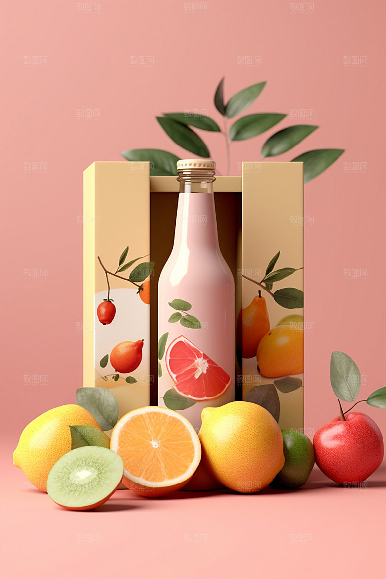 饮料瓶3D时尚模型