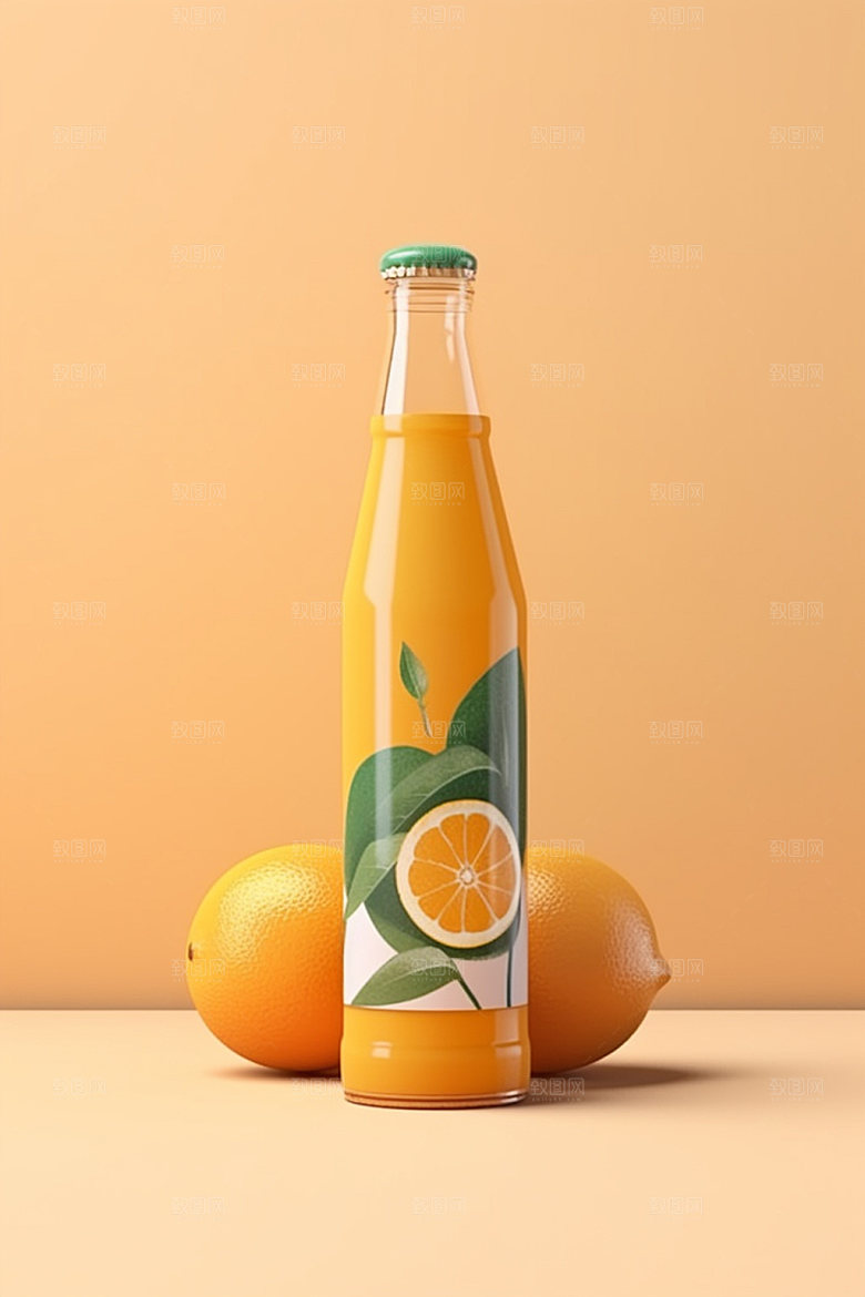 饮料瓶果汁时尚模型