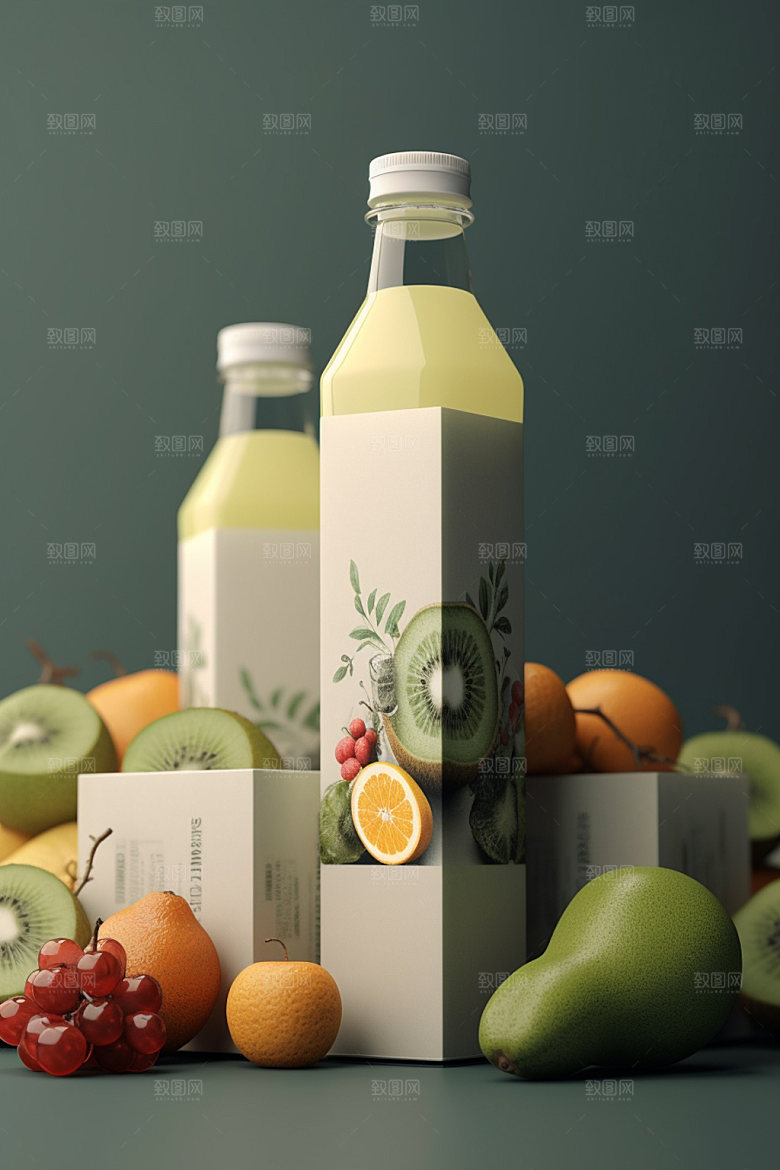 饮料瓶立体时尚模型