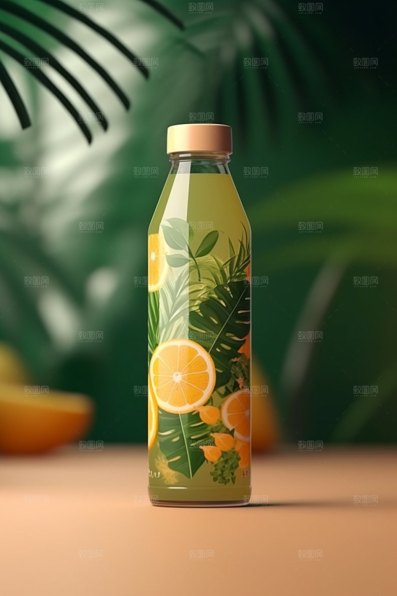 饮料瓶清新简约模型