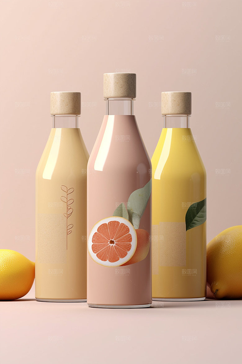 饮料瓶现代立体模型